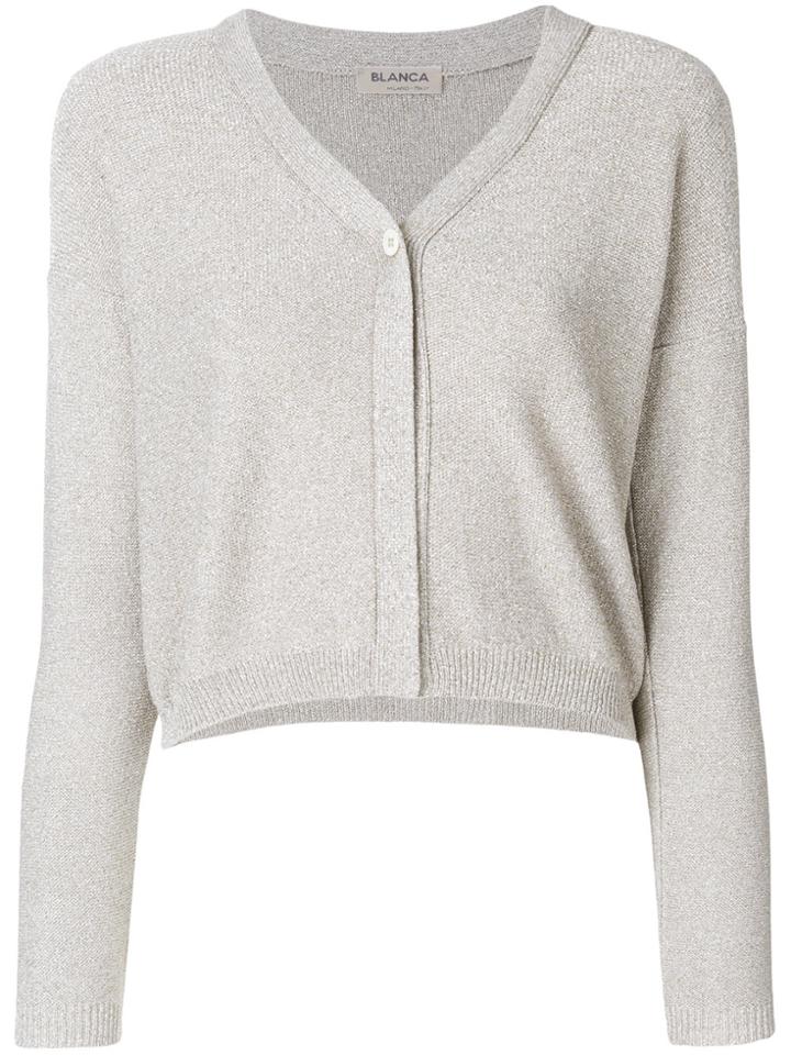 Blanca Cropped Bolero Cardigan - Metallic
