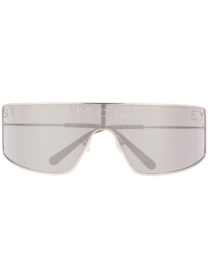 Stella Mccartney Eyewear Logo Perforated Sunglasses - Silver