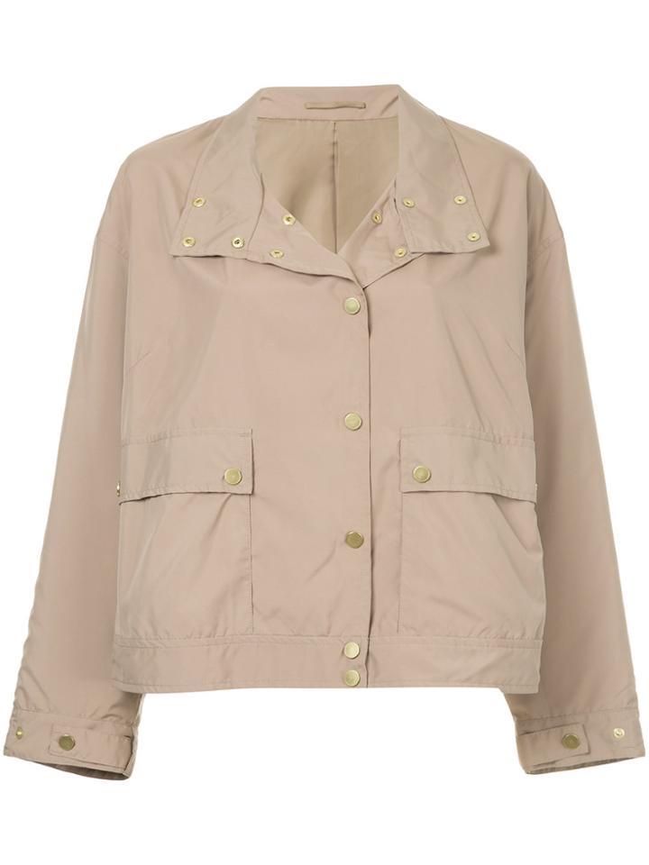 Cityshop Boxy Biker Jacket - Brown