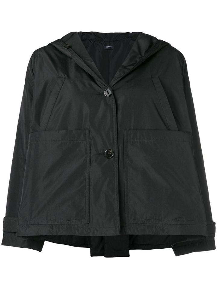 Jil Sander Navy Cropped Hooded Jacket - Black