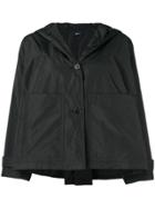Jil Sander Navy Cropped Hooded Jacket - Black