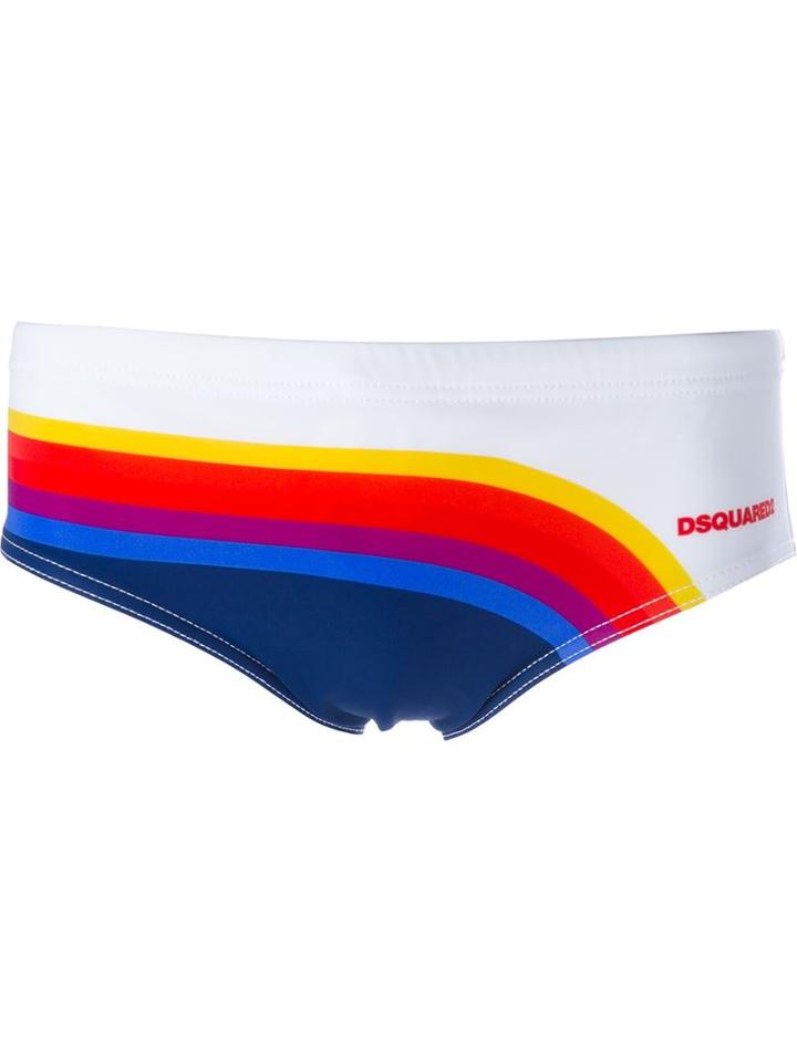 Dsquared2 Beachwear Rainbow Print Swimming Brief