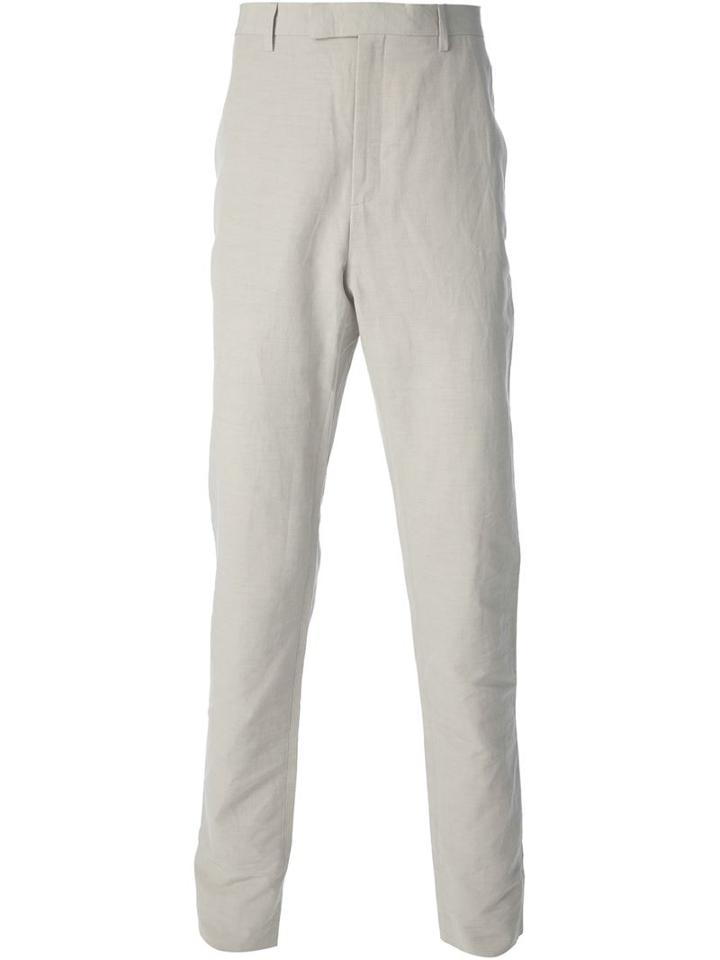 Kris Van Assche Slim Fit Chinos, Men's, Size: 52, Nude/neutrals, Cotton/linen/flax