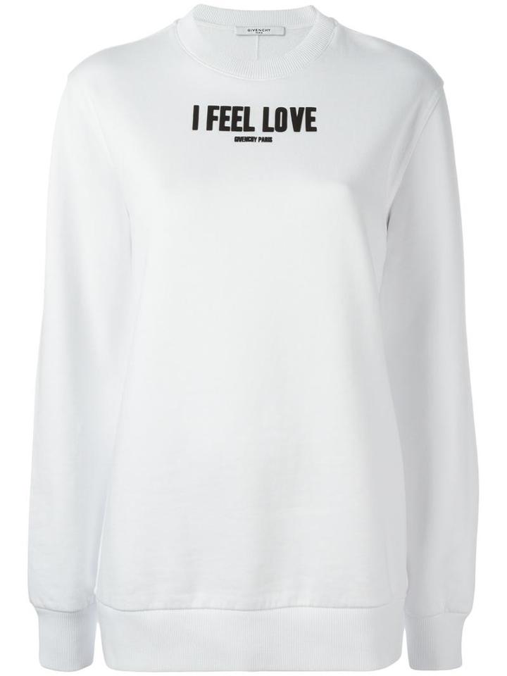 Givenchy I Feel Love Printed Sweatshirt, Women's, Size: Xs, White, Cotton