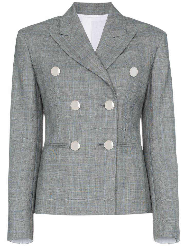 Calvin Klein 205w39nyc Grey Double Breasted Check Blazer