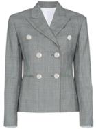 Calvin Klein 205w39nyc Grey Double Breasted Check Blazer
