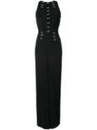 Mugler Eyelet Slit Dress - Black