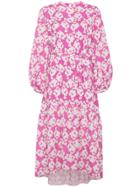 Borgo De Nor Floral Print Balloon Sleeve Asymmetric Dress - Pink &