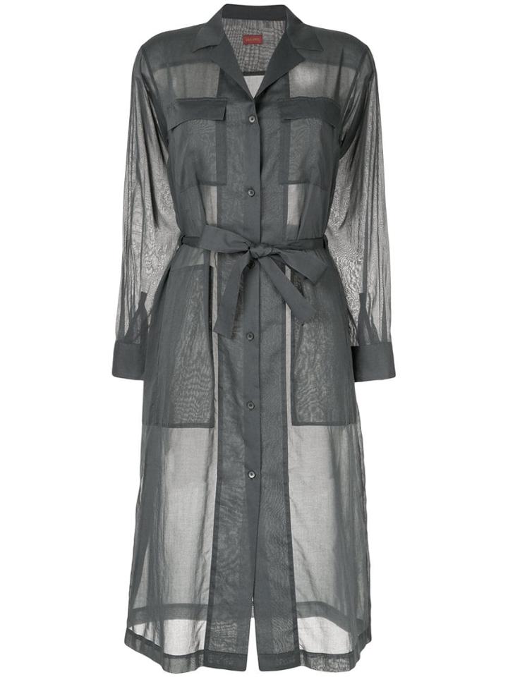 Des Prés Sheer Shirt Dress - Grey