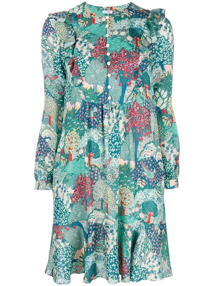 Vilshenko Floral Flared Dress - Green