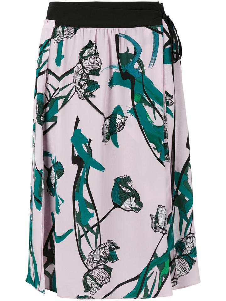 Dorothee Schumacher - Floral Print Skirt - Women - Silk/polyester/viscose - 4, Pink/purple, Silk/polyester/viscose