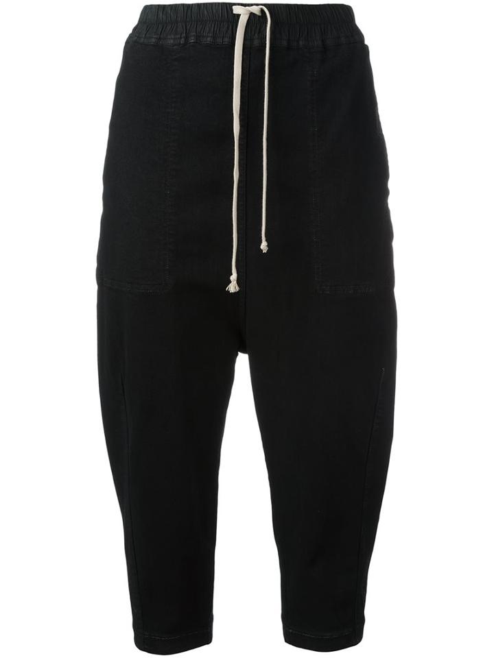 Rick Owens Drkshdw Drop-crotch Cropped Trousers