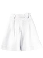 Styland Logo Lined Pleated Shorts - White