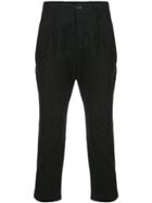 The Viridi-anne Cropped High Waisted Trousers - Black