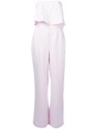 Mara Hoffman Strapless Wide-legged Jumpsuit, Women's, Size: 0, Pink/purple, Linen/flax