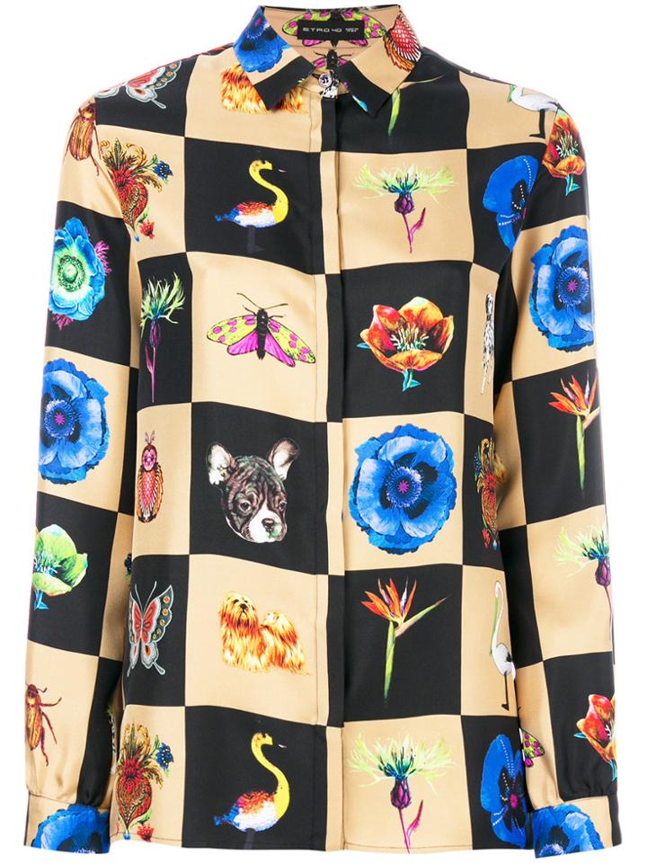 Etro Damier Print Shirt - Multicolour
