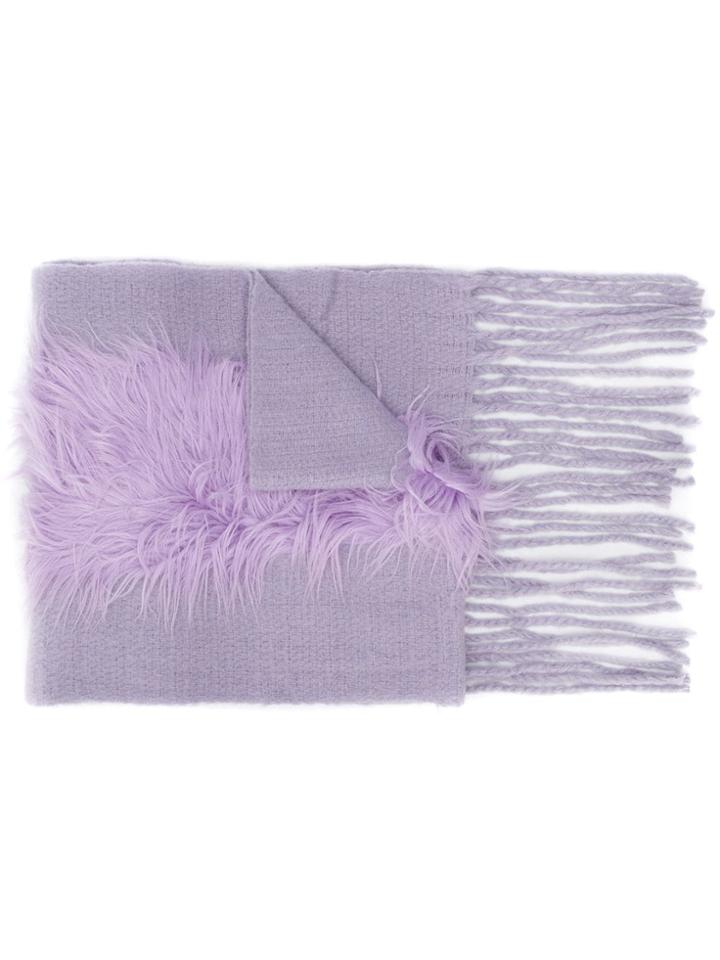 Charlotte Simone Frayed Edges Scarf - Purple