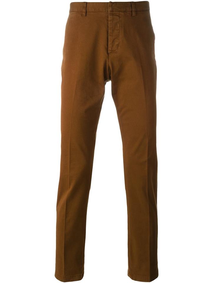 Ami Alexandre Mattiussi Classic Chinos, Men's, Size: 34, Brown, Cotton/spandex/elastane