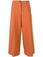 Maurizio Pecoraro Cropped Trousers, Women's, Size: 42, Yellow/orange, Polyester/spandex/elastane/viscose