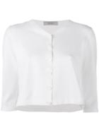D.exterior - Cropped Cardigan - Women - Polyester/viscose - M, White, Polyester/viscose