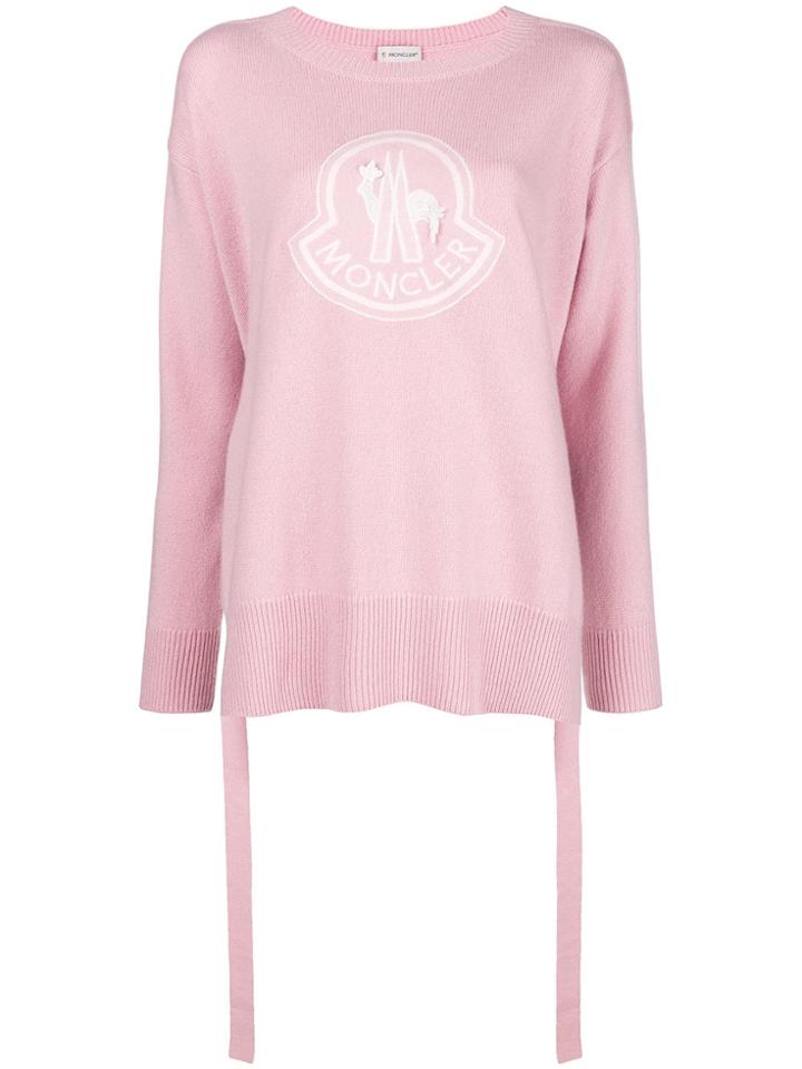 Moncler Logo Pullover Knit Jumper - Pink & Purple