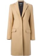 Msgm Single Breasted Coat, Women's, Size: 46, Nude/neutrals, Polyamide/viscose/wool