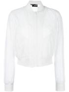 Love Moschino Eyelet Bomber Jacket, Women's, Size: 42, White, Cotton/spandex/elastane