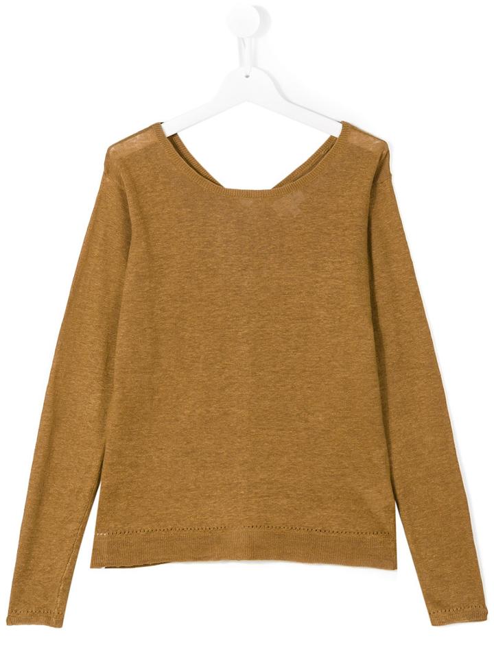Hartford Kids - Lightweight Knit Jumper - Kids - Linen/flax - 16 Yrs, Girl's, Brown