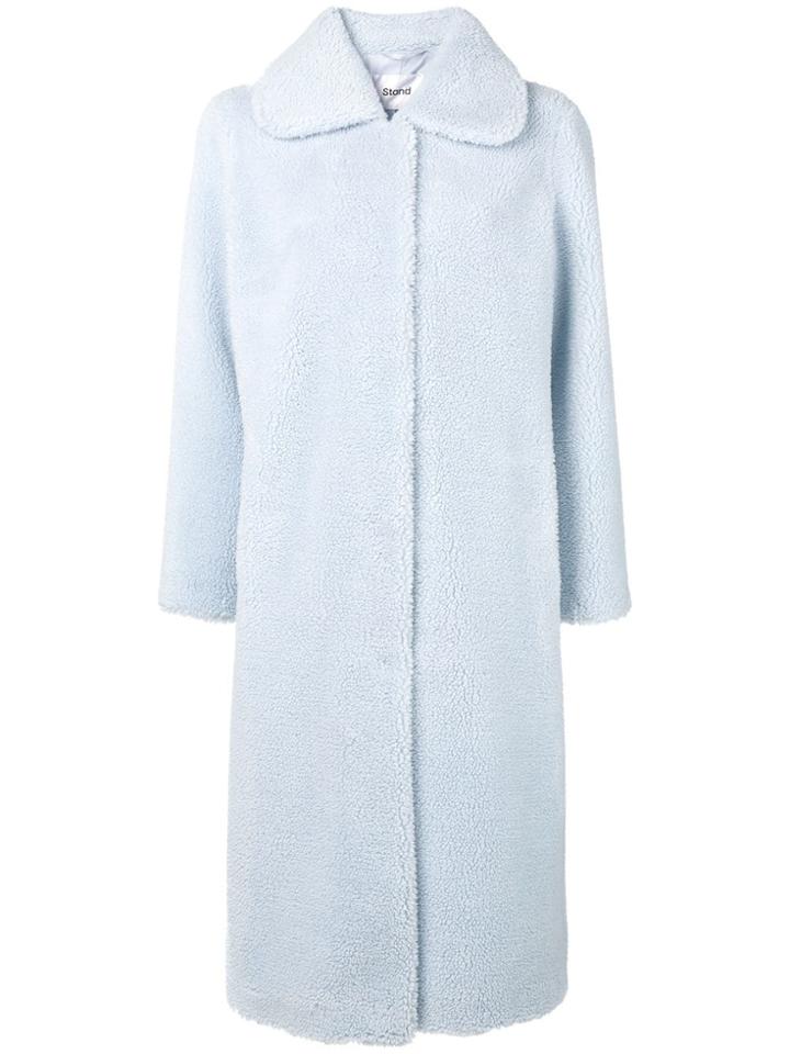 Stand Long Oversized Coat - Blue