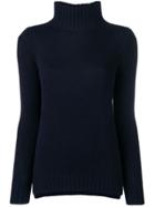 Aragona Cashmere Ribbed Turtleneck Sweater - Blue