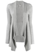 Autumn Cashmere Asymmetric Ribbed Knit Cardigan - Grey