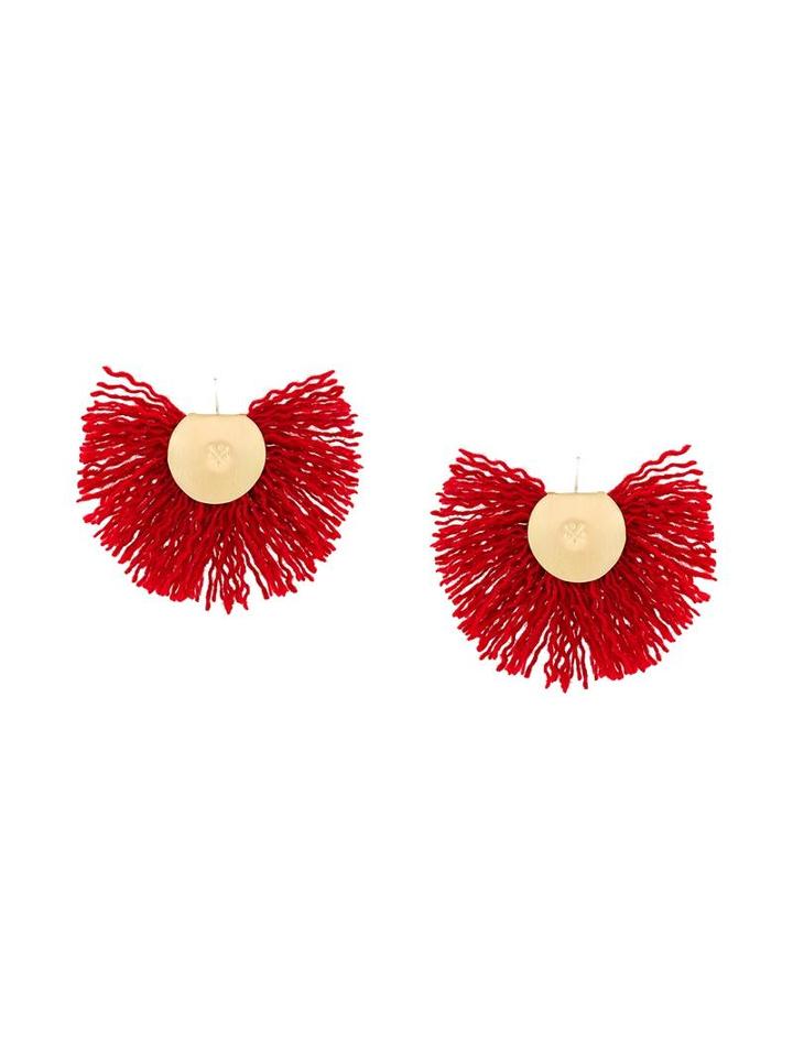 Katerina Makriyianni Fan Earrings, Women's, Red