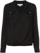 Michael Michael Kors Wrap Style Shirt, Women's, Size: Xs, Black, Silk