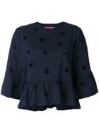 Mcq Alexander Mcqueen Flocked Micro Swallow T-shirt - Blue