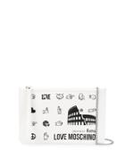 Love Moschino Roma Printed Clutch - White
