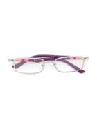 Ray Ban Junior Rectangular Frame Glasses, Pink/purple