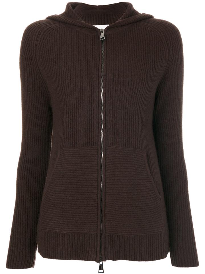 Manzoni 24 Zipped Hooded Cardigan - Brown