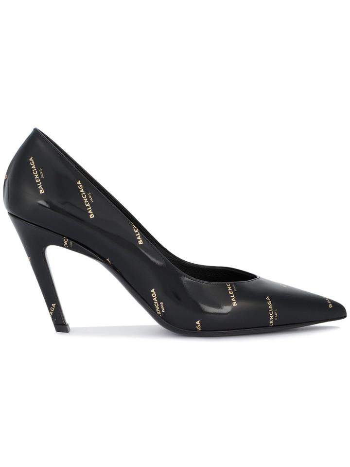 Balenciaga Black Patent Slash 100 Pumps