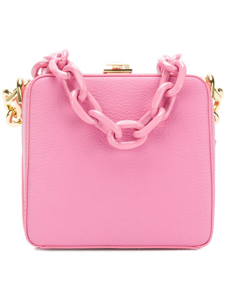 The Volon Chunky Chain Box Handbag - Pink & Purple