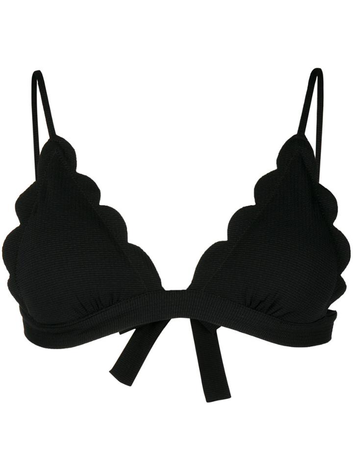 Marysia Scalopped Bikini Top - Black