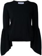 Le Ciel Bleu - Flare Sleeve Knit Top - Women - Nylon/rayon - 36, Black, Nylon/rayon