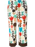 Pleats Please By Issey Miyake Pleated Stylized Print Trousers