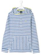 Armani Junior Striped Hooded Shirt - Blue