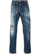 Philipp Plein Straight-leg Jeans, Men's, Size: 32, Blue, Cotton/polyester