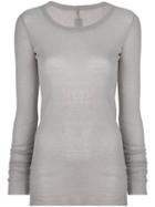 Rick Owens - Long Sleeve T-shirt - Women - Cotton - 42, Grey, Cotton