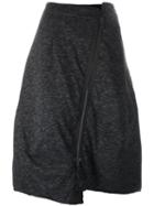 Rundholz Asymmetric Zipped Skirt, Women's, Size: Medium, Grey, Cotton/polyester