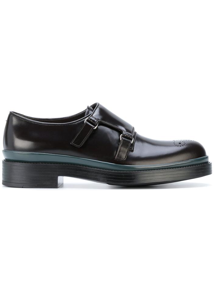 Prada Double Monk Strap Shoe - Brown
