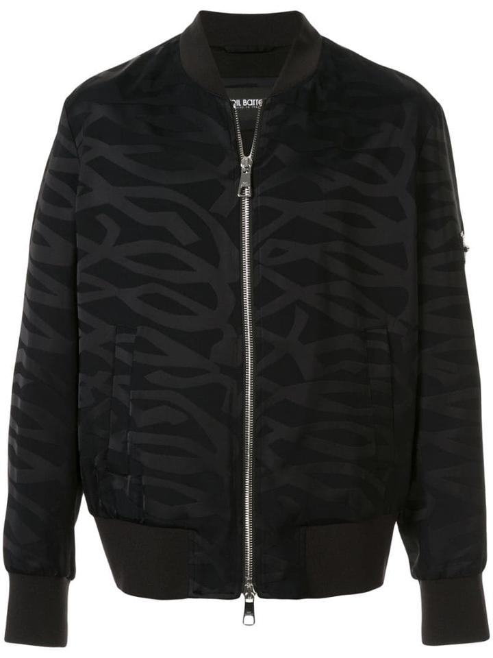 Neil Barrett Patterned Bomber Jacket - Black