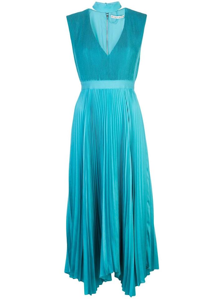 Alice+olivia Pleated Midi Dress - Blue