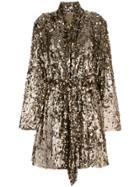 Attico Sequins Embellished Coat - Metallic